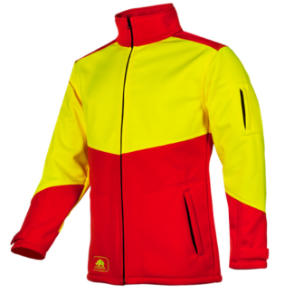 Softshellová bunda SIP PROTECTION TIBET 561A HiVis červená-žlutá