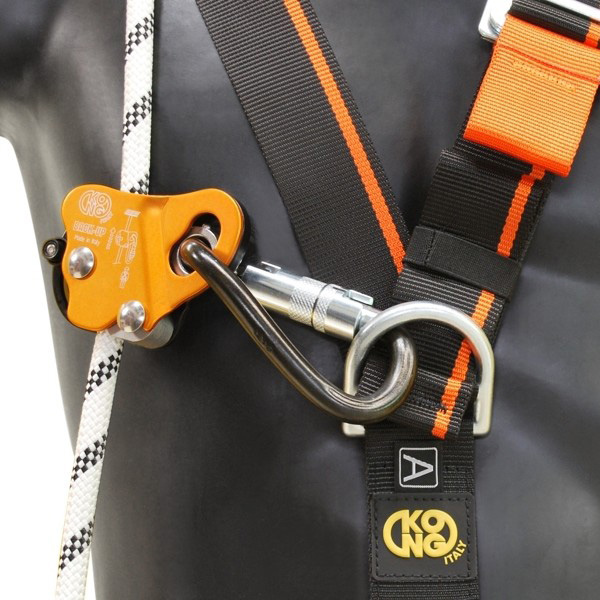 Coiled carabiner KONG OVALONE DNA AUTOBLOCK lunar white