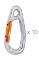 PETZL TIPTOP STEEL carabiner 10 Pack