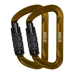 STEIN SECURA D-SHAPE ALU carabiner - 2Pack - gold
