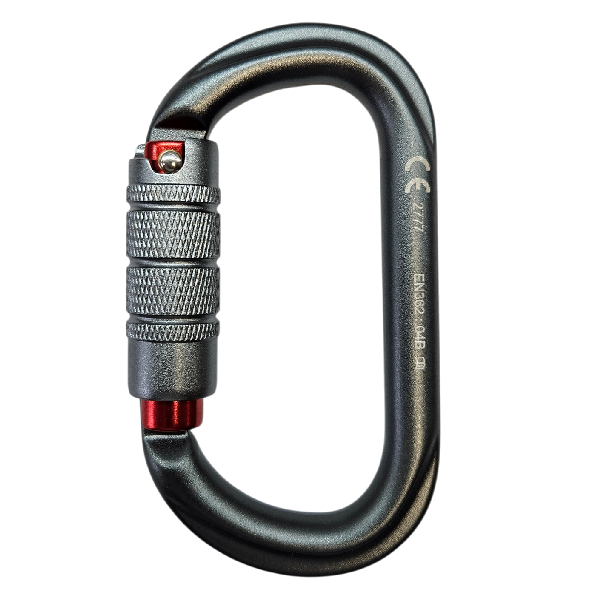 Karabiner AT HEIGHT K15 ALU OVAL TRIPLE ACTION Dark Grey