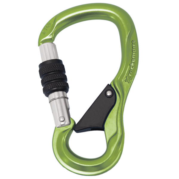 Carabiner ROCK EMPIRE 2TAP screw Lime