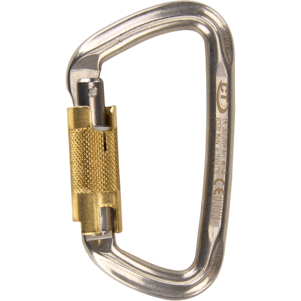 Karabina CLIMBING TECHNOLOGY D-SHAPE S-STEEL TG 35 kN nerezová ocel