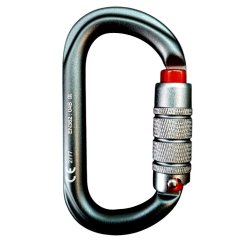 Karabiner AT HEIGHT K15 ALU OVAL TRIPLE ACTION Dark Grey
