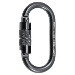 Steel carabiner ROCK EMPIRE O-2T BLACK