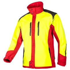 Softshell jacket with detachable sleeves SIP PROTECTION 1SWS FUYU - red/yellow