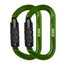 STEIN SECURA OVAL Alu carabiner - Twin Pack - green STEIN SECURA OVAL Alu carabiner - Twin Pack - green