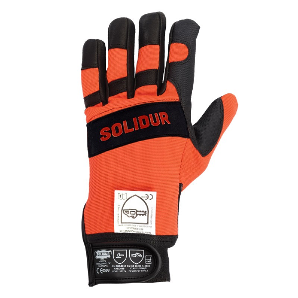 Chainsaw gloves SOLIDUR INFINITY class 1 - orange