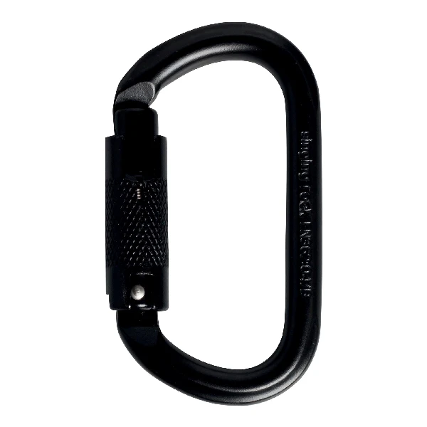 Oval carabiner SINGING ROCK STEEL Triple-Lock - black