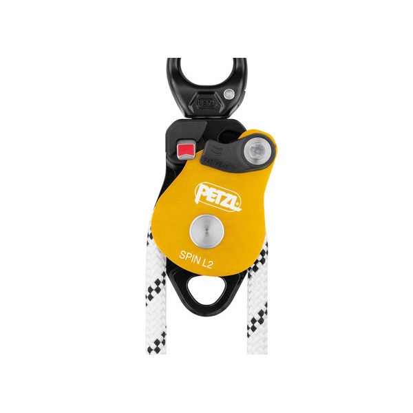 Double pulley with swivel hinge PETZL SPIN L2 black