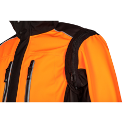 Softshellová bunda s odopínateľnými rukávmi SIP PROTECTION 1SWS FUYU oranžovo-čierna