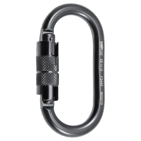 Steel carabiner ROCK EMPIRE O-2T BLACK