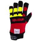 Chainsaw gloves SOLIDUR INFINITY class 1 - yellow/red