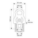 Small double pulley CAMP DRYAD PRO