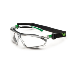 Safety glasses with strap UNIVET 506 HYBRID Vanguard Plus - clear