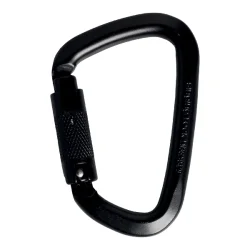 D carabiner SINGING ROCK STEEL Triple-Lock - black