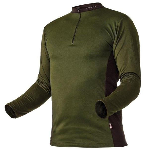 Thermal T-shirt PFANNER ZIPP-NECK SHIRT - green