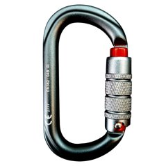 Karabiner AT HEIGHT K15 ALU OVAL TRIPLE ACTION Dark Grey