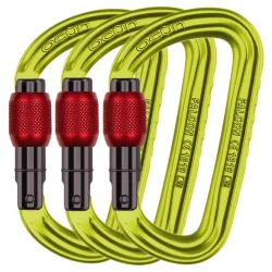 OCÚN FALCON SCREW carabiner – 3-pack – green