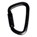 D carabiner SINGING ROCK STEEL Triple-Lock - black