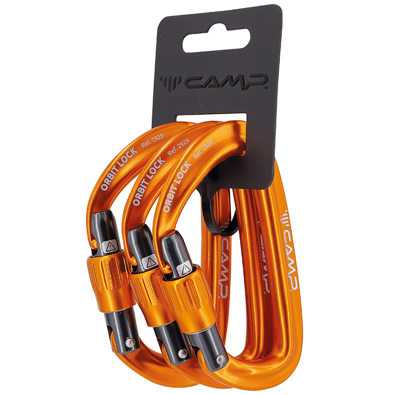 Karabína CAMP ORBIT Lock - oranžová 3-Pack