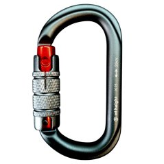 Karabiner AT HEIGHT K15 ALU OVAL TRIPLE ACTION Dark Grey