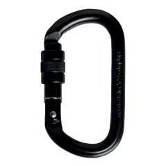 Oval carabiner SINGING ROCK STEEL Screw - black