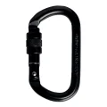 Oval carabiner SINGING ROCK STEEL Screw - black