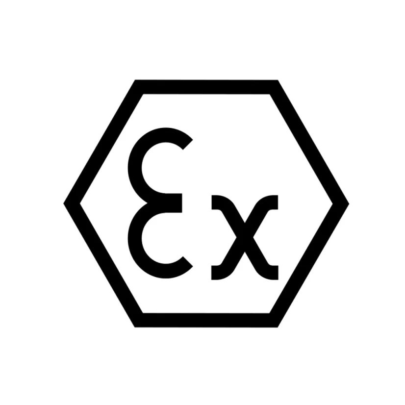 The device is also suitable for use in ATEX environments (zone 1), i.e. in areas where an explosive atmosphere may occasionally occur during normal operation.