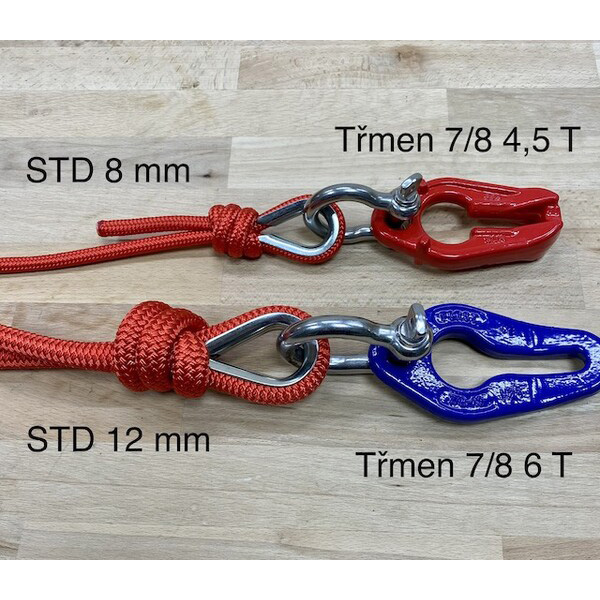 Rope ROPETEQ STD 12mm DYNEEMA-PES 58 kN - red