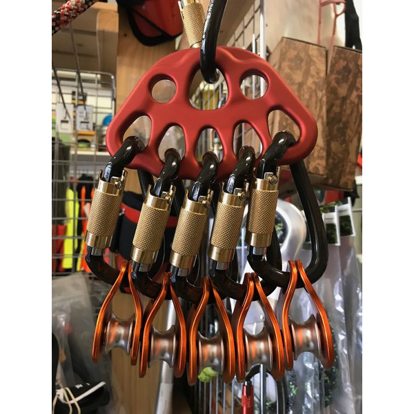 Coiled carabiner KONG OVALONE DNA AUTOBLOCK lunar white