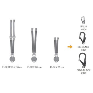 Párací tlumič pádu SINGING ROCK REACTOR FLEX "Y" + 2xK353 - 155 cm