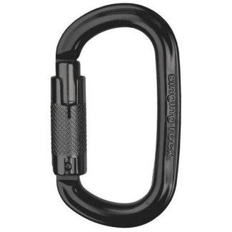 SINGING ROCK OZONE TWIST-LOCK oval carabiner - black