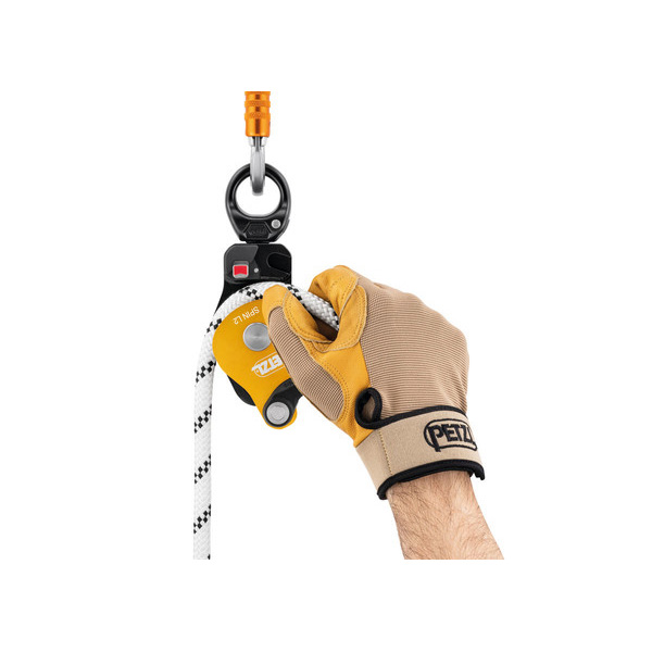 Double pulley with swivel hinge PETZL SPIN L2 yellow