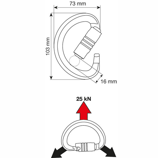 Půlkruhová karabina CAMP TRIAD 3Lock