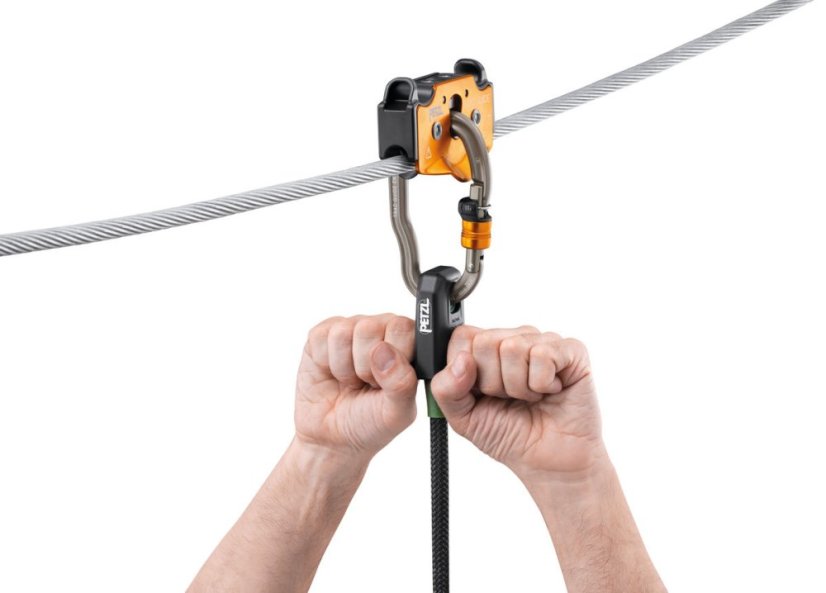 Čierne držadlo ku kladkám PETZL STEADYTRAC TRAC GUIDE