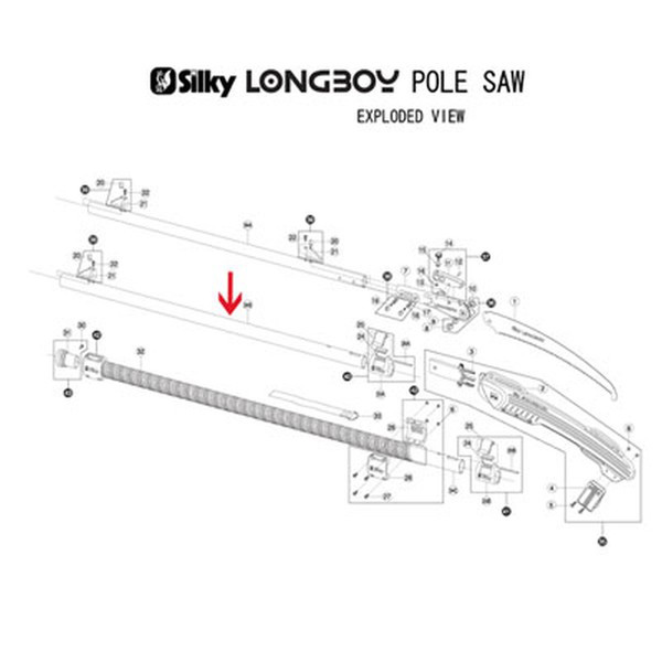 SILKY Teleszkópos rúd - középső rész a LONGBOY-hoz