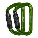 STEIN SECURA D-SHAPE ALU carabiner - 2Pack - green STEIN SECURA D-SHAPE ALU carabiner - 2Pack - green