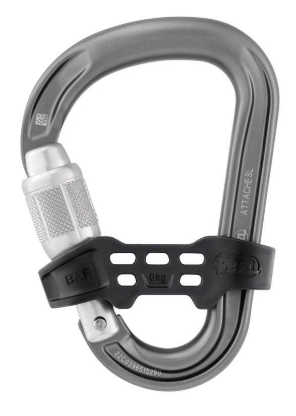 Carabiner PETZL ATTACH BAR SCREW LOCK HMS GRAY