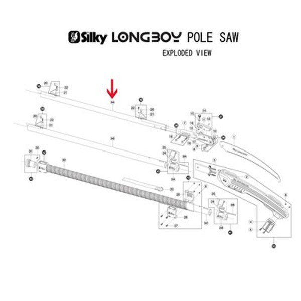 SILKY Teleszkópos rúd - felső rész LONGBOY-hoz