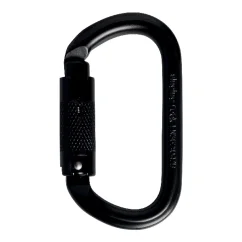 Oval carabiner SINGING ROCK STEEL Triple-Lock - black