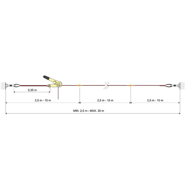 Anchor line with grounding PROTEKT AE 321 G 10 - 10m