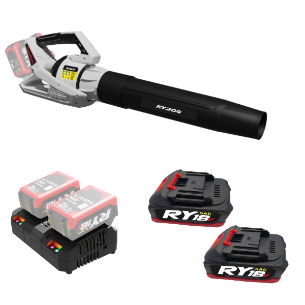Aku blower CASTELLARI RY30G Turbo + 2x AKU (36V, 10.4Ah) + fast charger