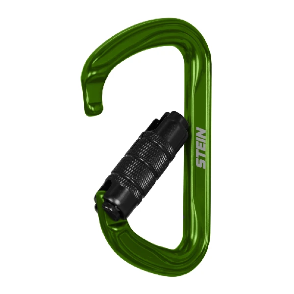 STEIN SECURA D-SHAPE ALU carabiner - green