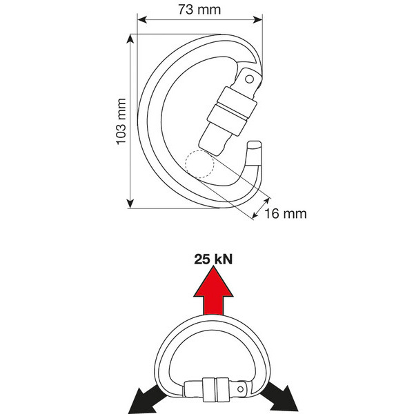 Félkör alakú karabiner CAMP TRIAD LOCK