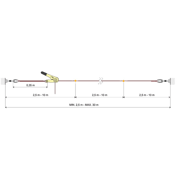 Anchor line with grounding PROTEKT AE 321 G 20 - 20m
