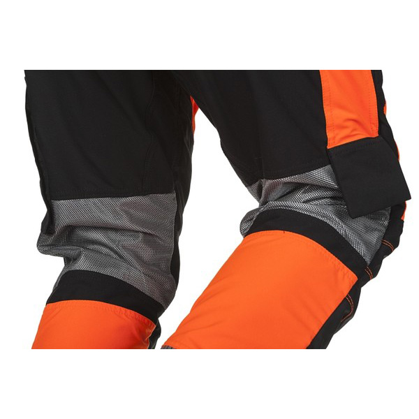 Protipořezové kalhoty SIP PROTECTION 1SBW FOREST W-AIR Hi-Vis SHORT - 75 cm oranžová-černá