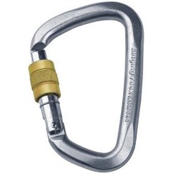 D carabiner SINGING ROCK STEEL Screw