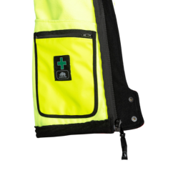 Softshellová bunda s odopínateľnými rukávmi SIP PROTECTION 1SWS FUYU - červená/žltá