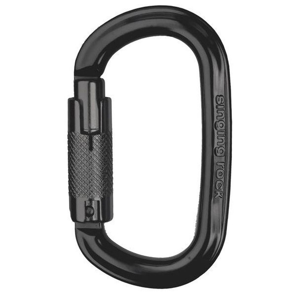 SINGING ROCK OZONE TRIPLE-LOCK oval carabiner - black